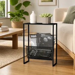 Reassuringly Durable Black Steel Magazine Rack