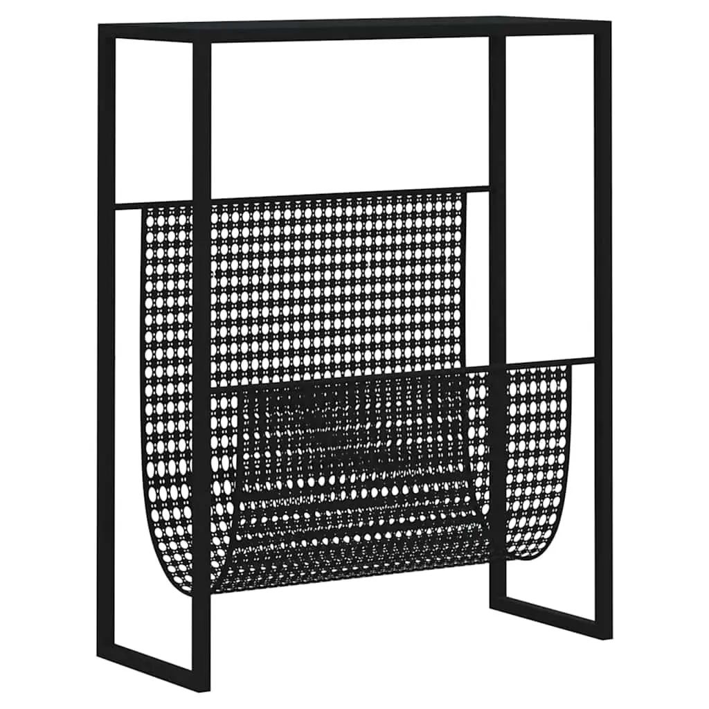 Magazine Rack Black Steel Storage Organiser Display Stand Living Room Office