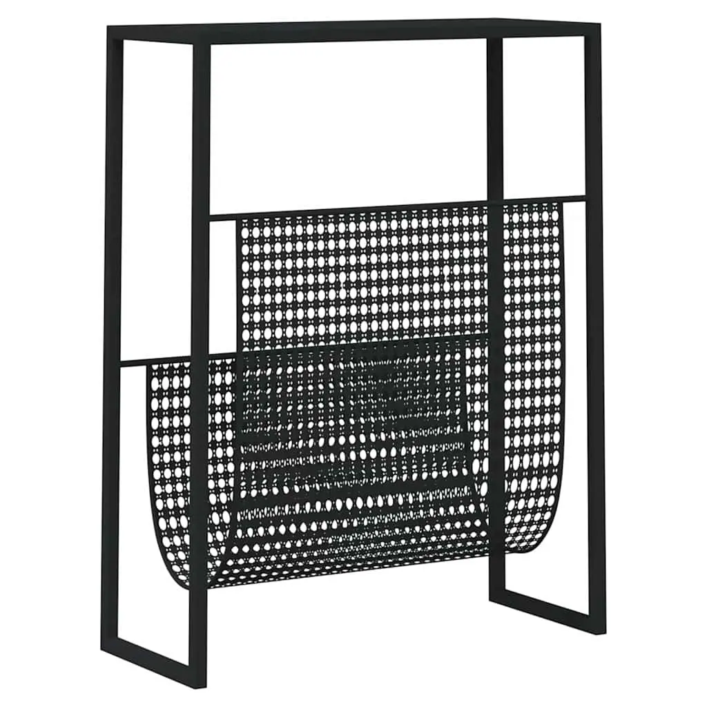 Magazine Rack Black Steel Storage Organiser Display Stand Living Room Office