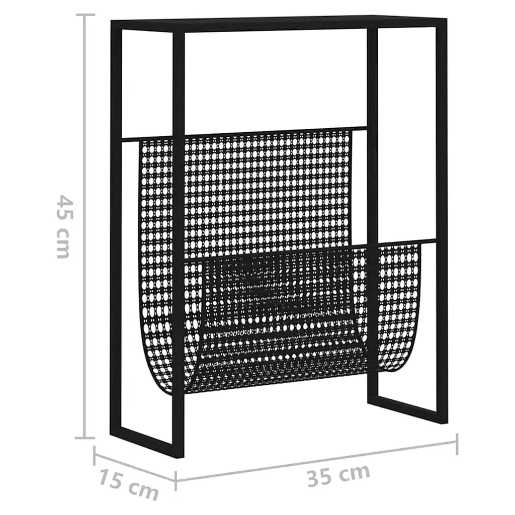 Magazine Rack Black Steel Storage Organiser Display Stand Living Room Office