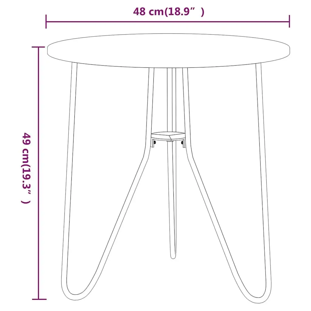 End Table Black 48 cm Modern Coffee Table Accent Living Room Furniture