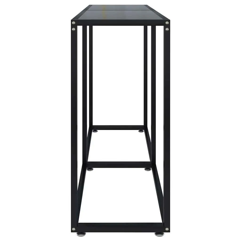 Black Console Table with Glass Top