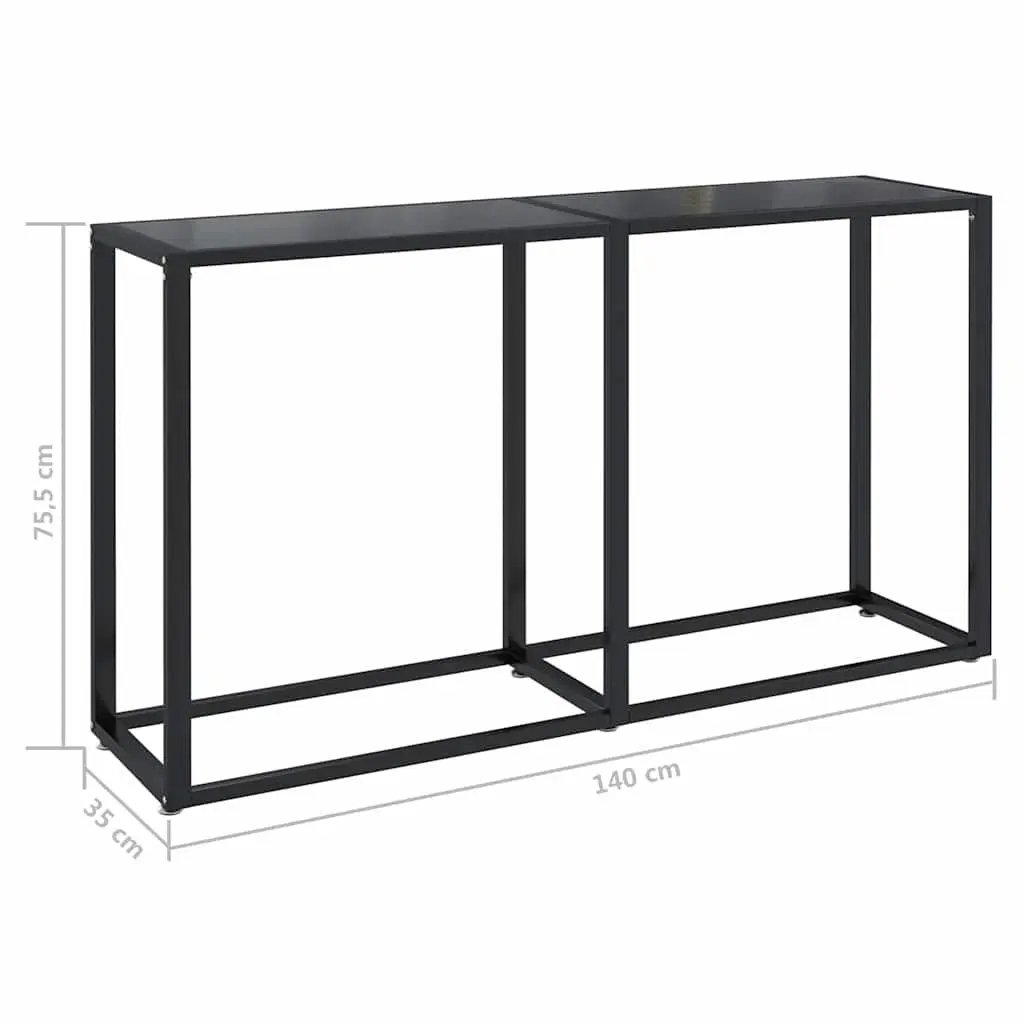 Black Console Table with Glass Top