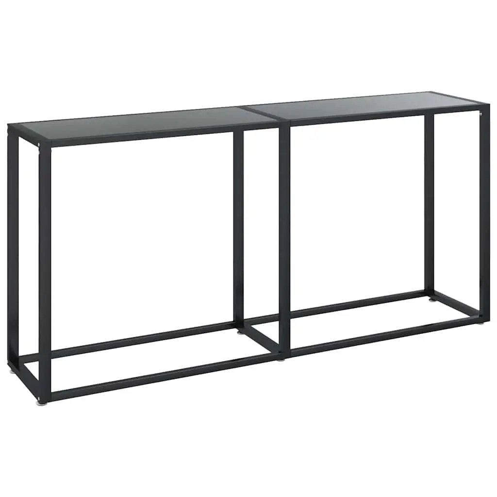 Console Table Black Tempered Glass Steel Frame 160x35x75.5cm