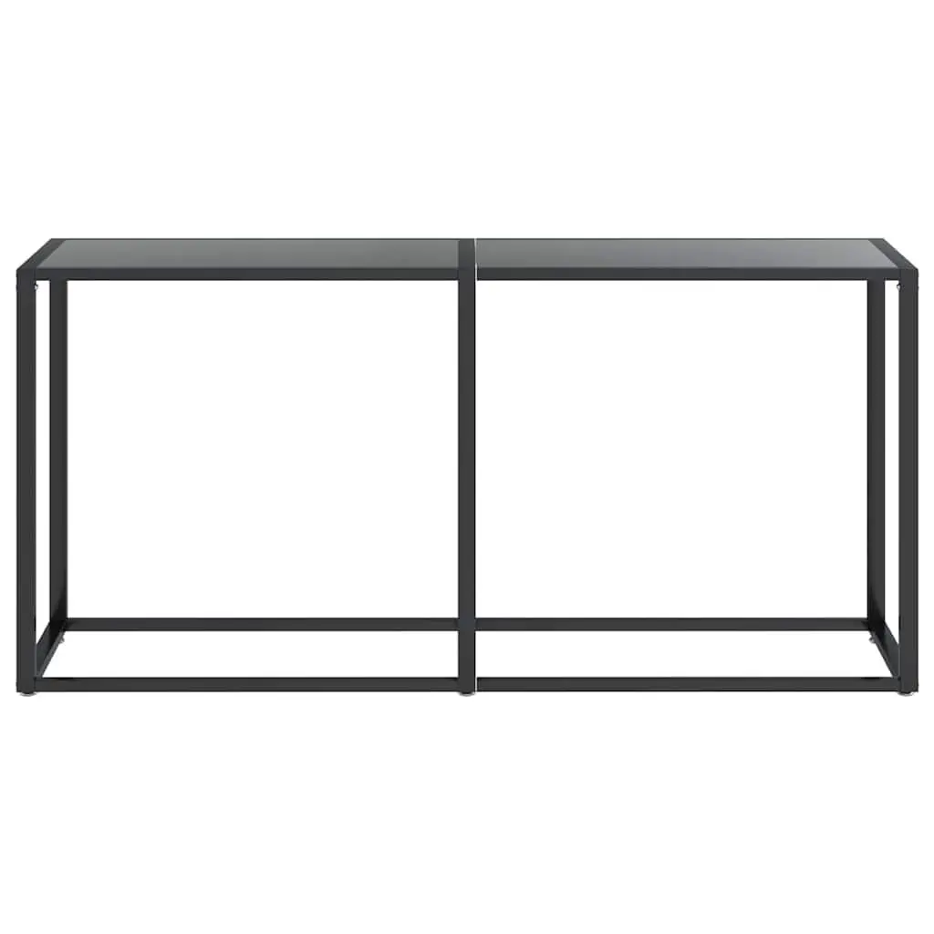 Console Table Black Tempered Glass Steel Frame 160x35x75.5cm