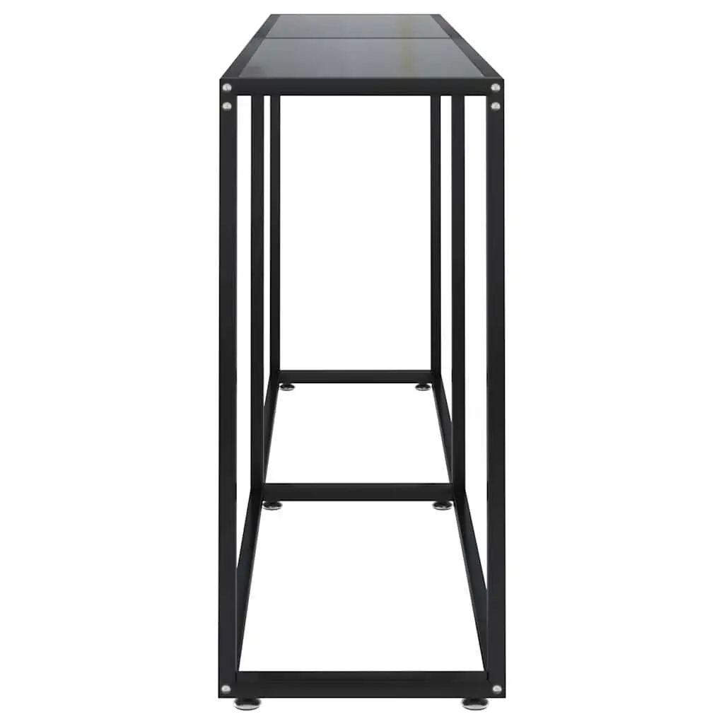 Console Table Black Tempered Glass Steel Frame 160x35x75.5cm
