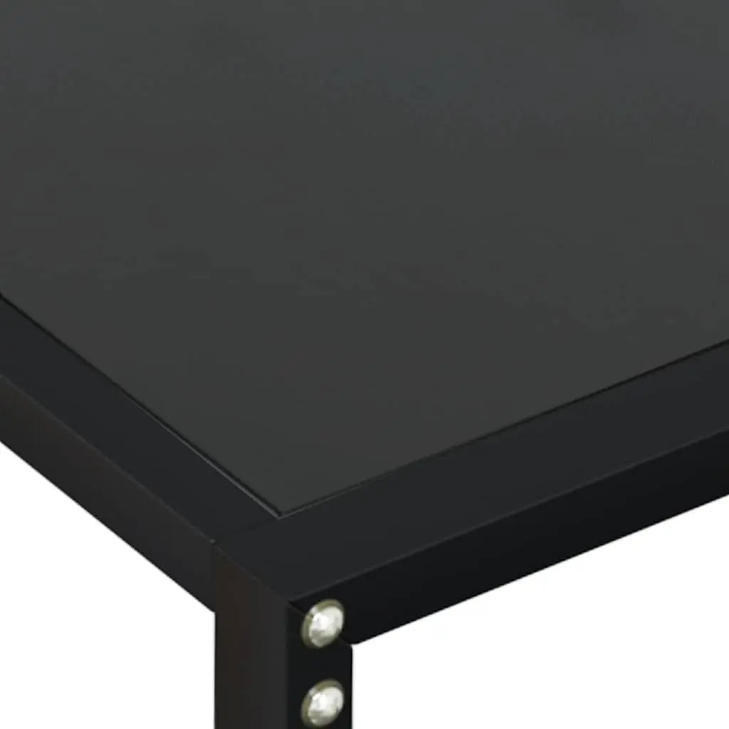 Console Table Black Tempered Glass Steel Frame 160x35x75.5cm