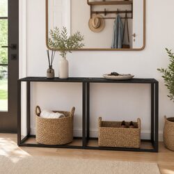 Reliable Black Marble Console Table with Functional Design