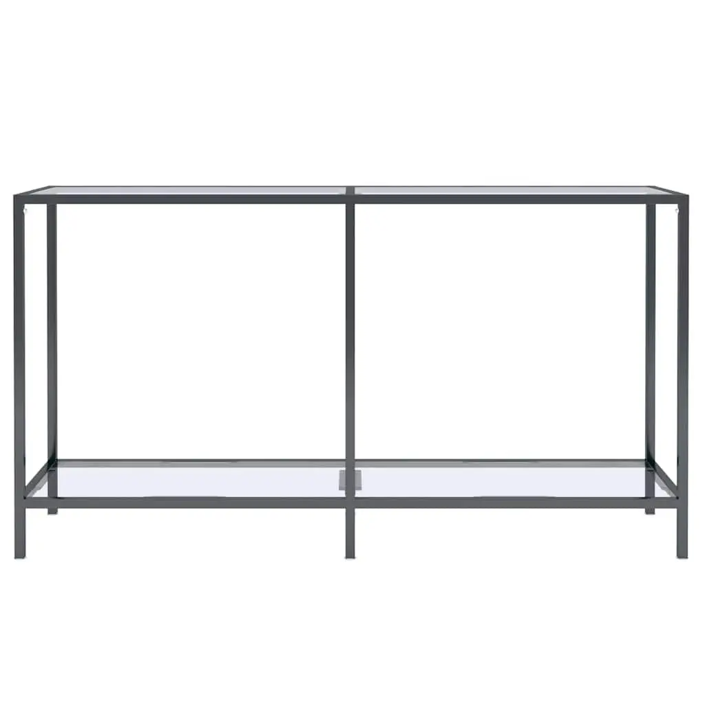 Tempered Glass Console Table with Shelf Storage Living Room Accent Furniture