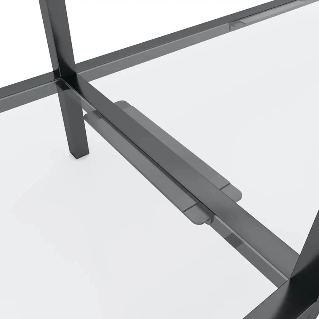 Tempered Glass Console Table with Shelf Storage Living Room Accent Furniture