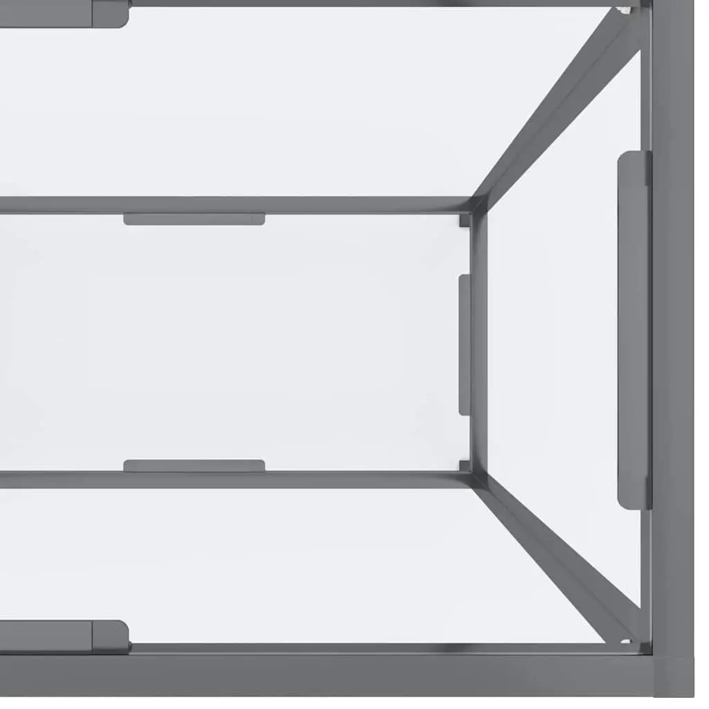 Tempered Glass Console Table with Shelf Storage Living Room Accent Furniture