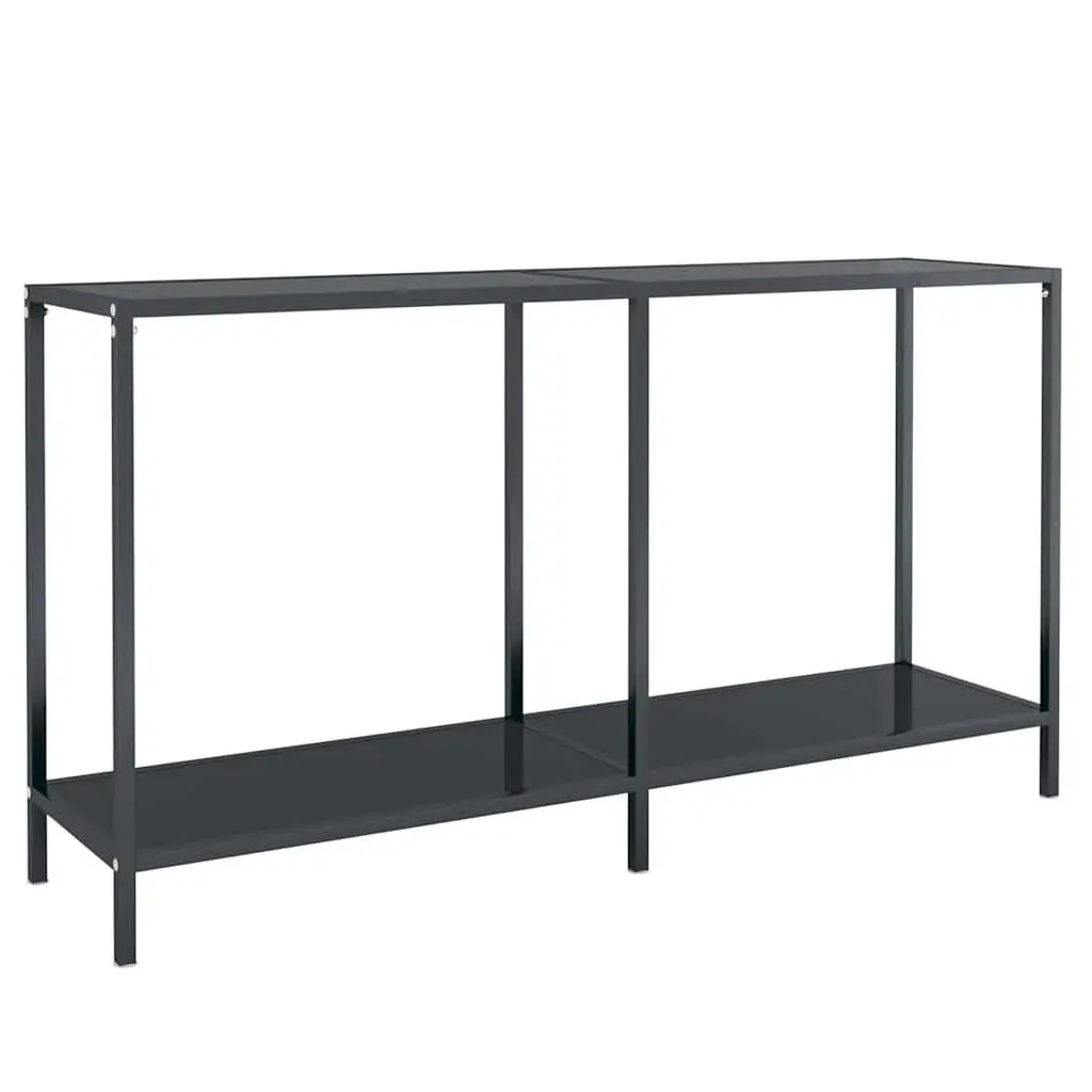 Console Table Black End Table with Shelf Living Room Accent Furniture
