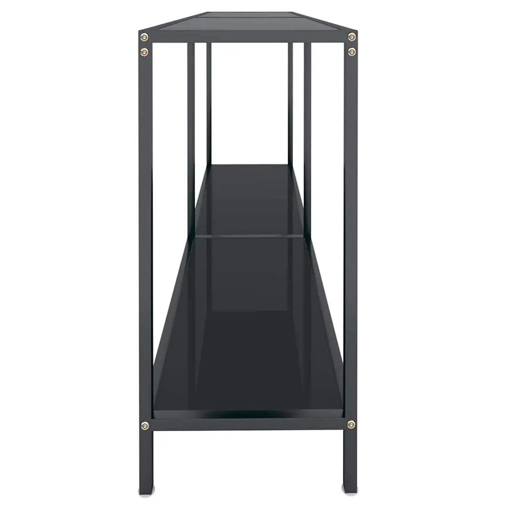 Console Table Black End Table with Shelf Living Room Accent Furniture
