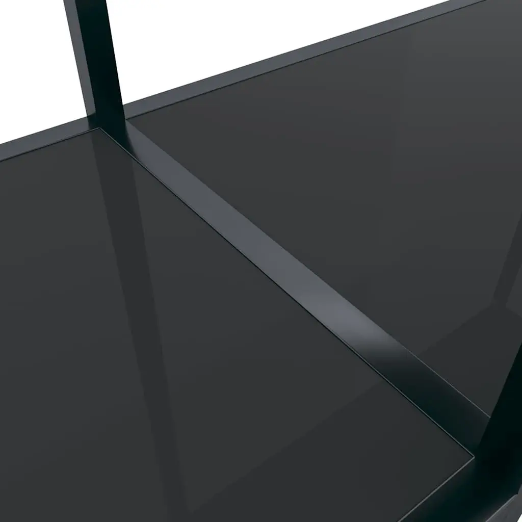 Console Table Black End Table with Shelf Living Room Accent Furniture