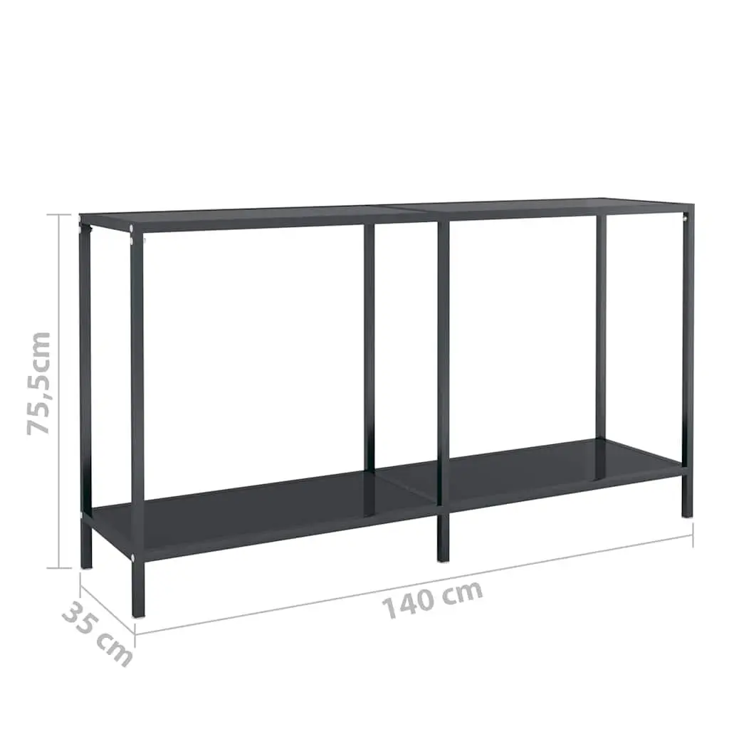 Console Table Black End Table with Shelf Living Room Accent Furniture