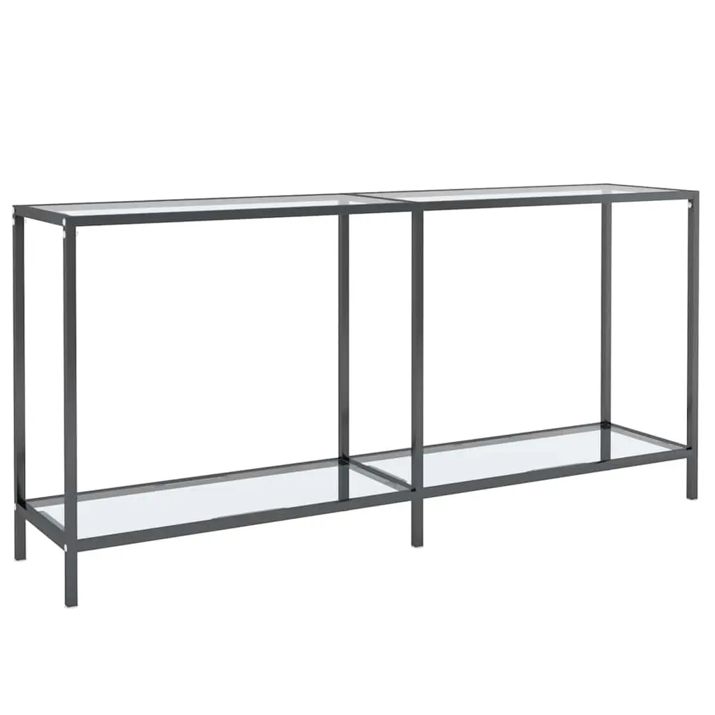 Console Table Tempered Glass Transparent End Table Living Room Accent Shelf