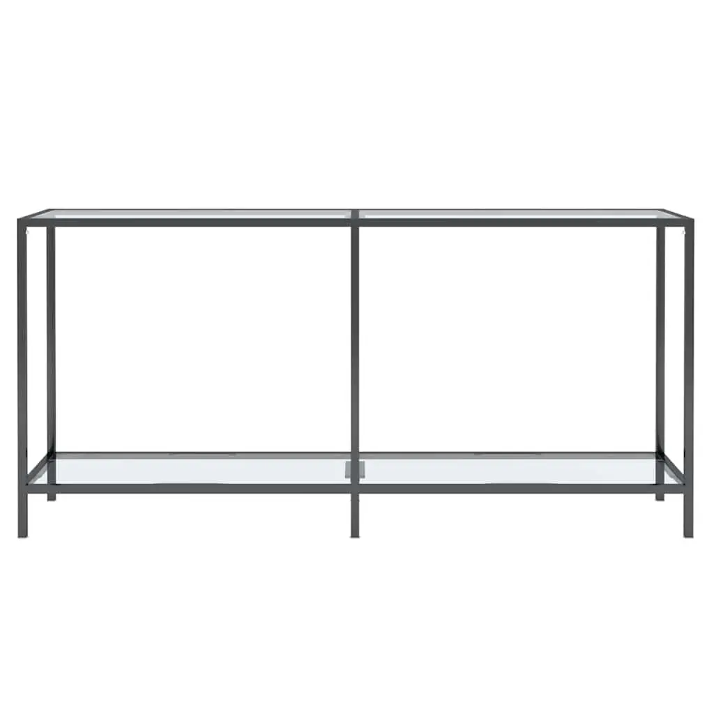 Console Table Tempered Glass Transparent End Table Living Room Accent Shelf