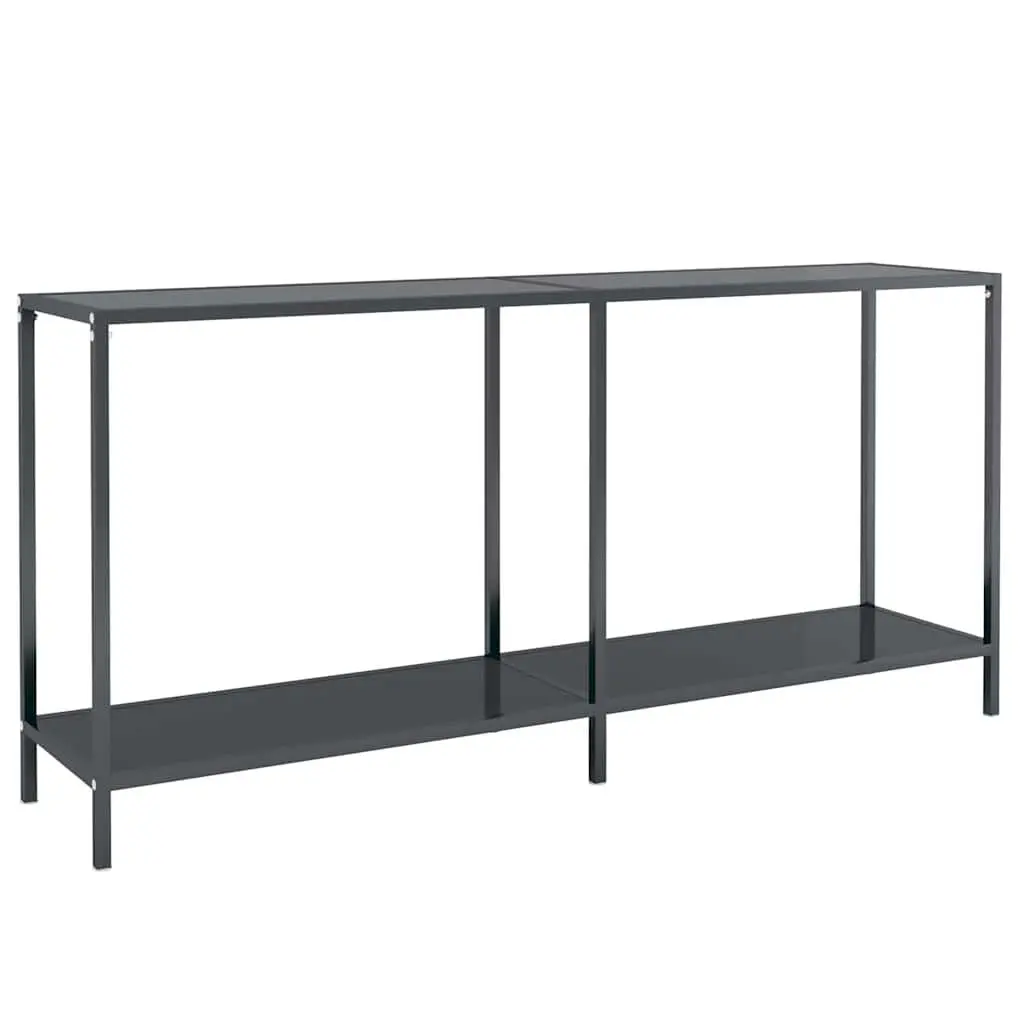 Console Table Black Tempered Glass Side End Table Living Room 160 x 35 x 75.5 cm