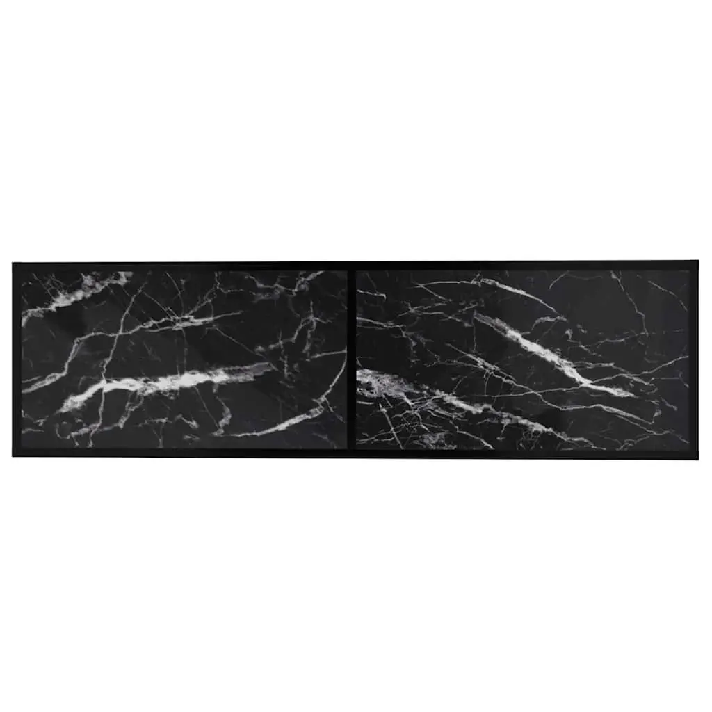 Black Marble TV Cabinet with Ample Storage