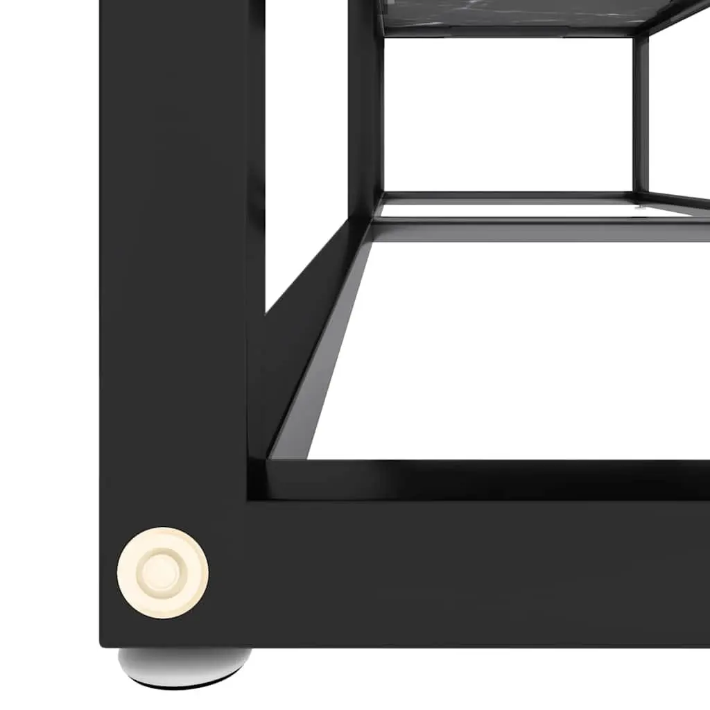 Black Marble TV Cabinet with Ample Storage