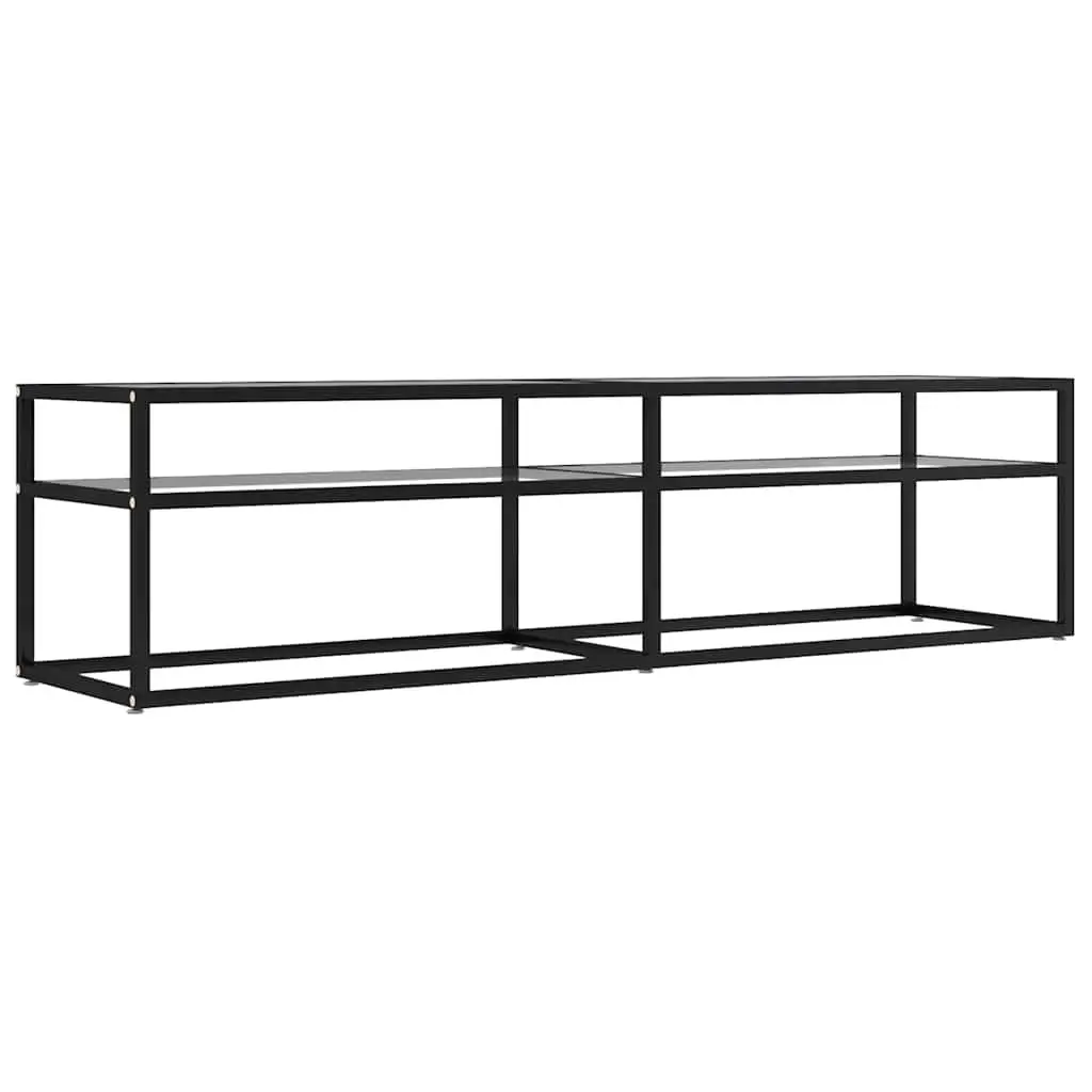 TV Cabinet Storage Unit Display Stand Tempered Glass Shelving 160 x 40 x 40.5 cm Transparent