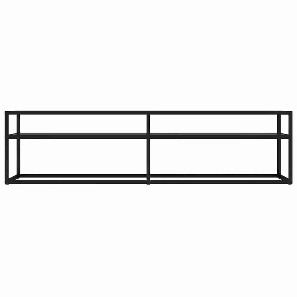 TV Cabinet Black Tempered Glass Media Console Storage Unit 160 x 40 x 40.5 cm