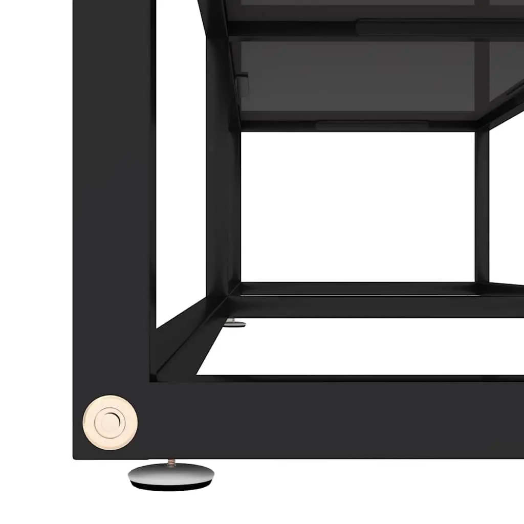 TV Cabinet Black Tempered Glass Media Console Storage Unit 160 x 40 x 40.5 cm
