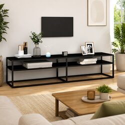 Reliable Black Glass TV Cabinet for Practical Living