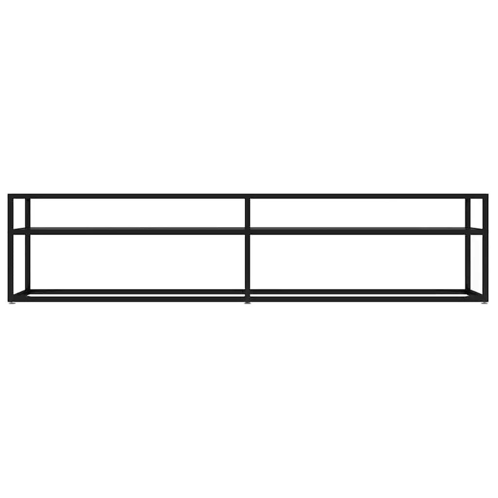 TV Cabinet Black Glass Shelving Unit Living Room Entertainment Storage 180 x 40 x 40.5 cm