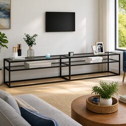 Reliable TV Cabinet with Tempered Glass Design