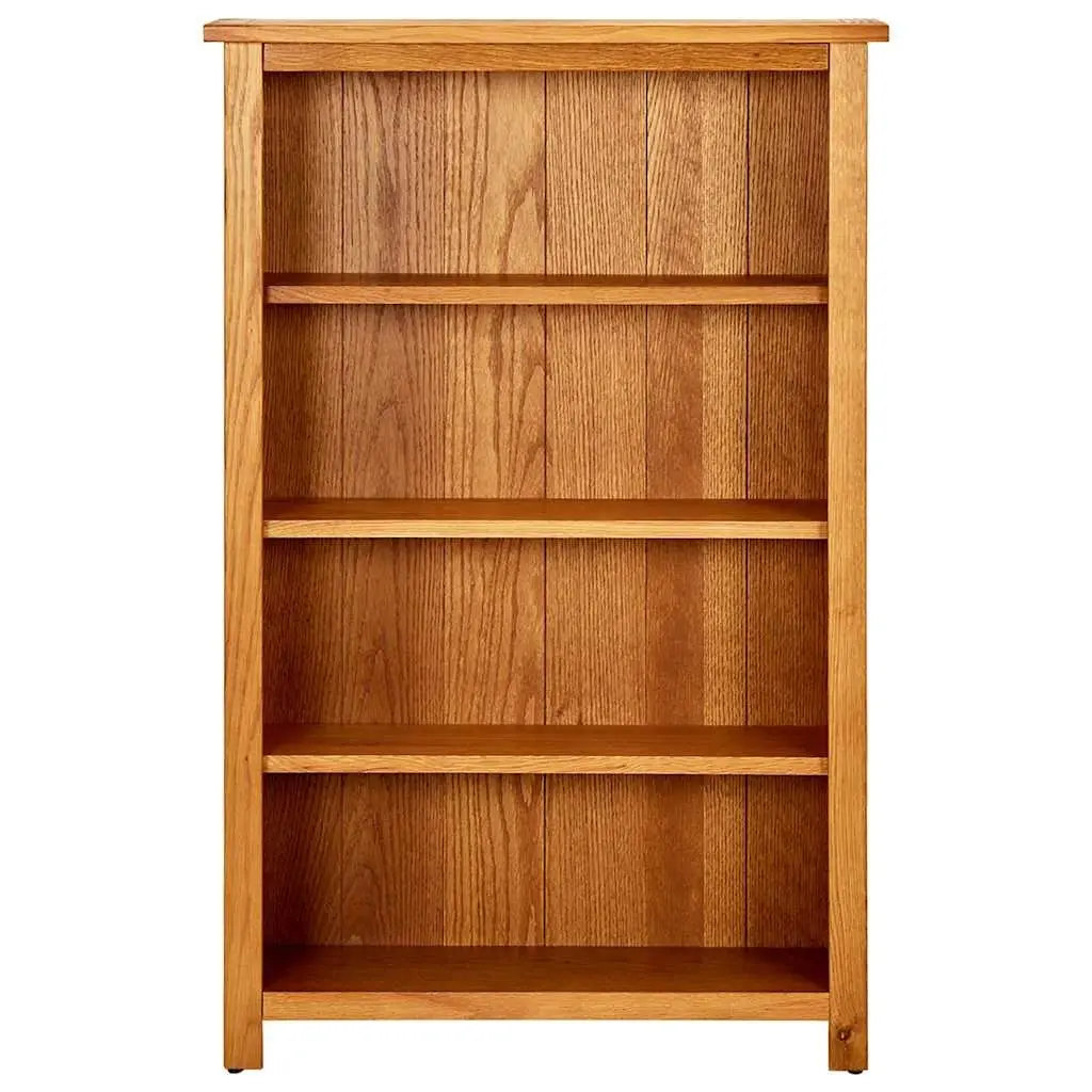 4-Tier Bookcase Solid Oak Wood Storage Display Unit 70x22x110 cm Brown