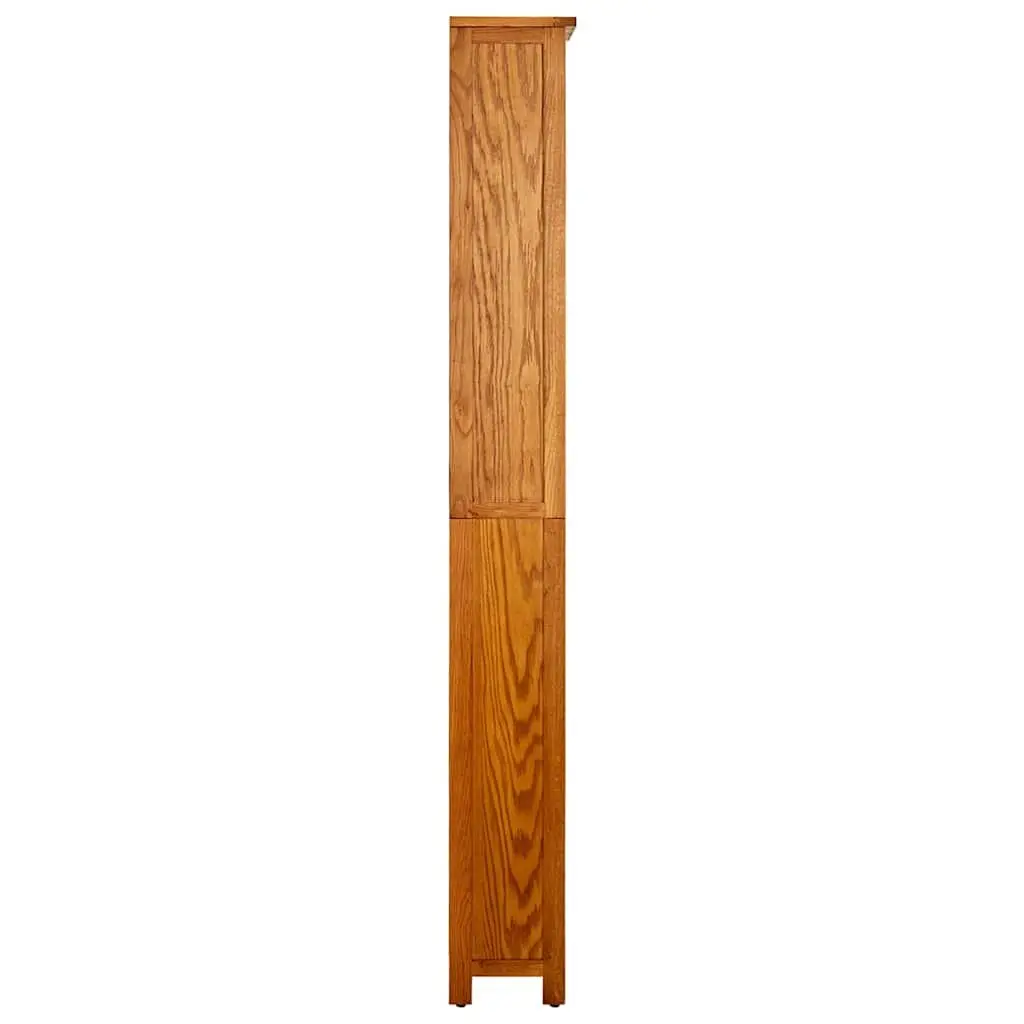 6-Tier Bookcase 52x22x180cm Solid Oak Wood Shelving Standing Shelf Display Unit