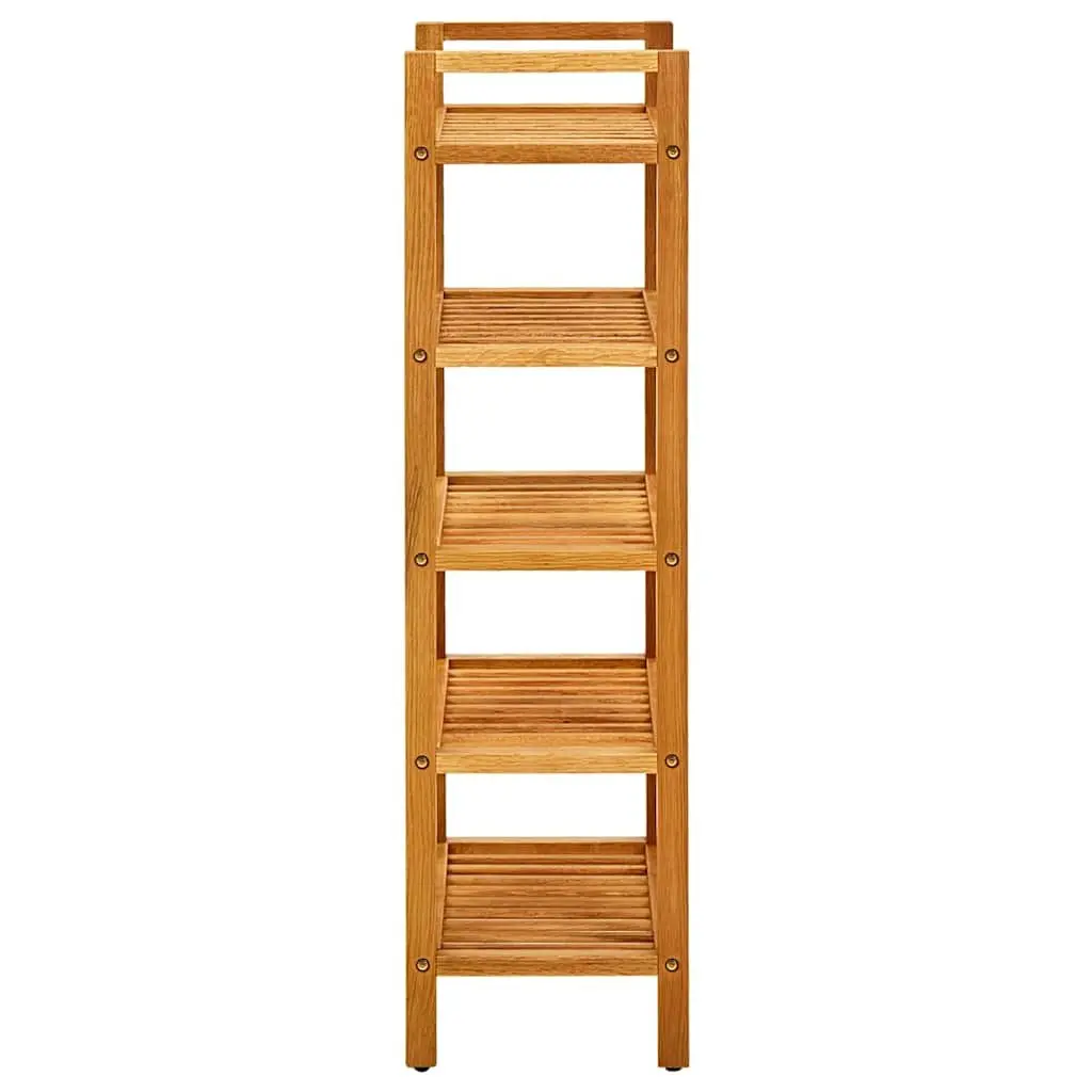 Shoe Rack Brown Wooden Storage Organiser 5 Shelves Hallway Entryway