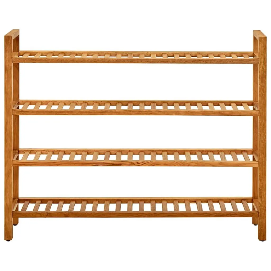 Shoe Rack Organiser 4 Tier 100x27x80cm Brown Solid Wood