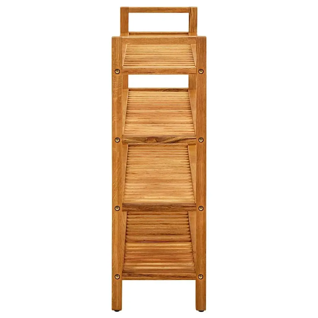 Shoe Rack Organiser 4 Tier 100x27x80cm Brown Solid Wood