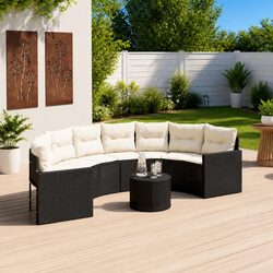 Comfortable Half-Round Garden Sofa Set with Cushions