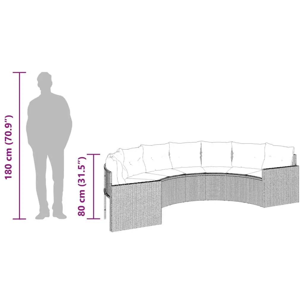 Half-Round Garden Sofa Set with Easy Maintenance