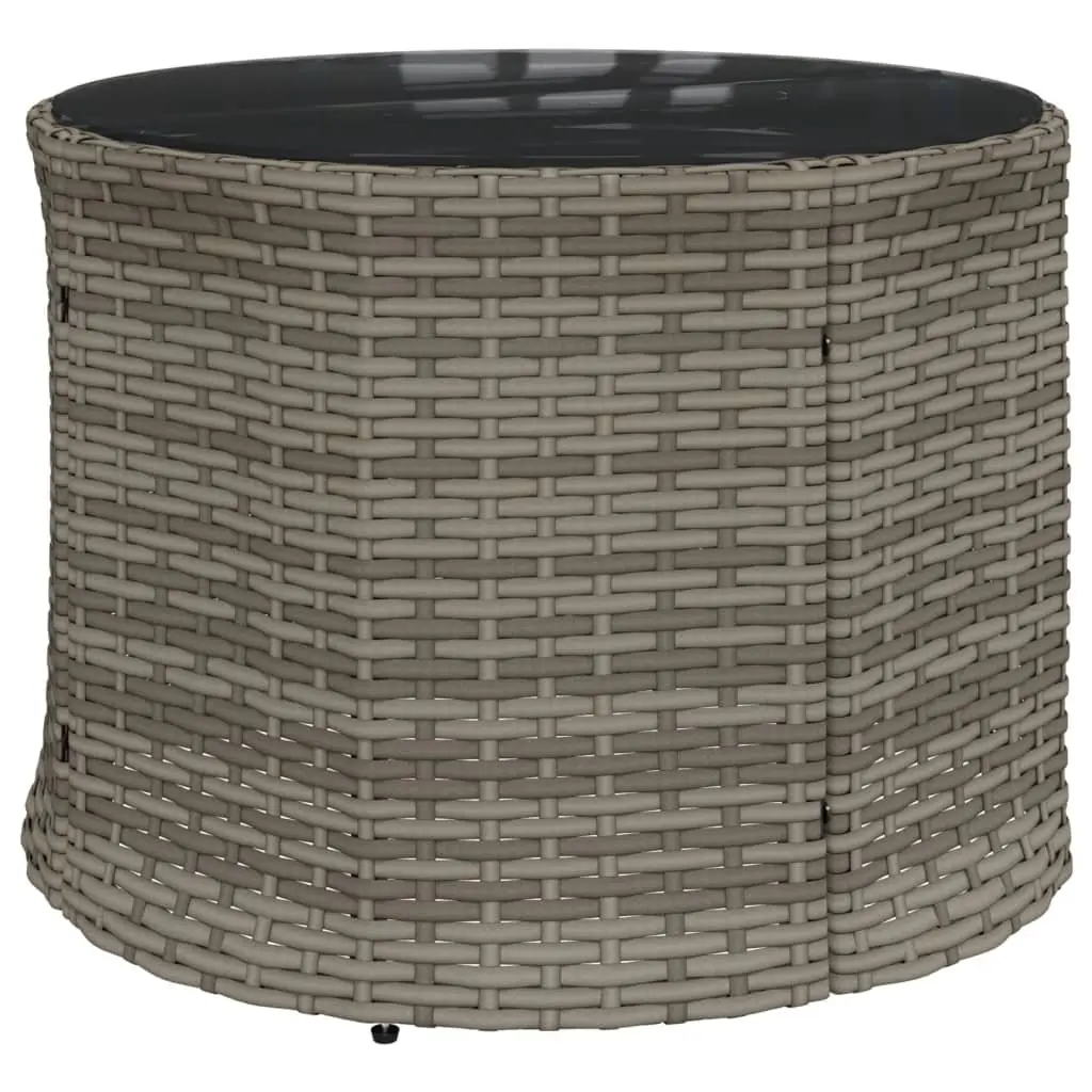 Half-Round Garden Sofa Set Grey Outdoor Furniture with Table