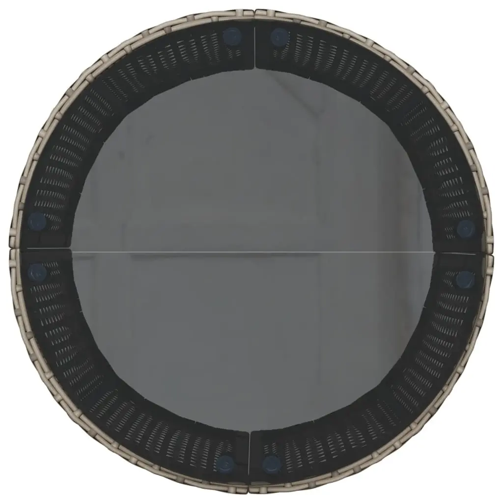 Half-Round Garden Sofa Set Grey Outdoor Furniture with Table