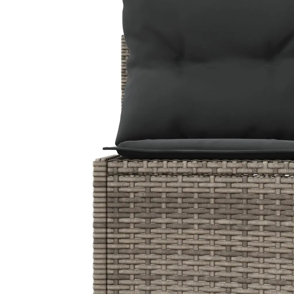 Half-Round Garden Sofa Set Grey Outdoor Furniture with Table