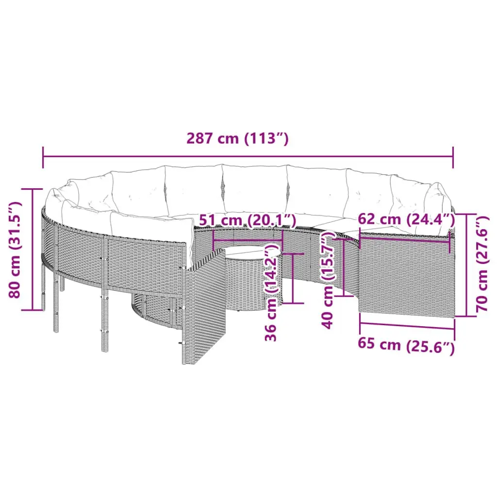 Round Garden Sofa Set with Easy Care