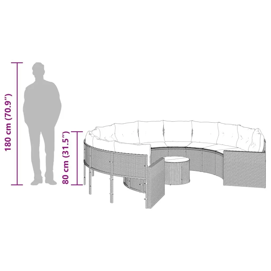 Round Garden Sofa Set with Easy Care