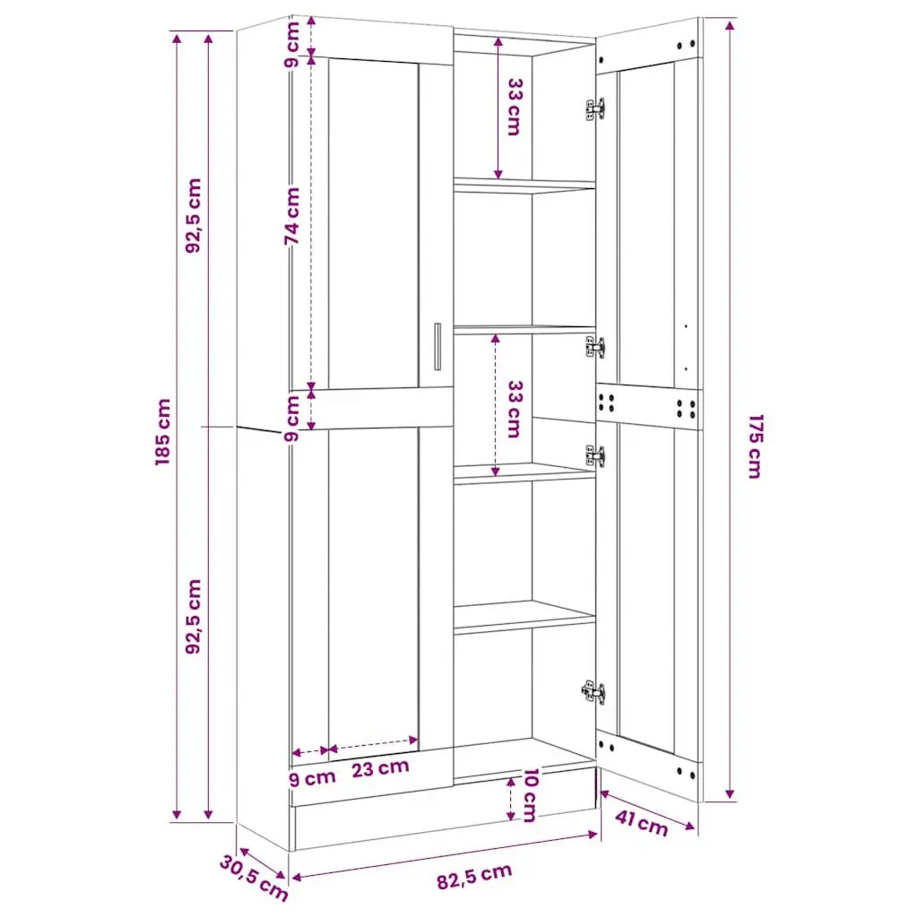 Highboard Storage with Brown Finish