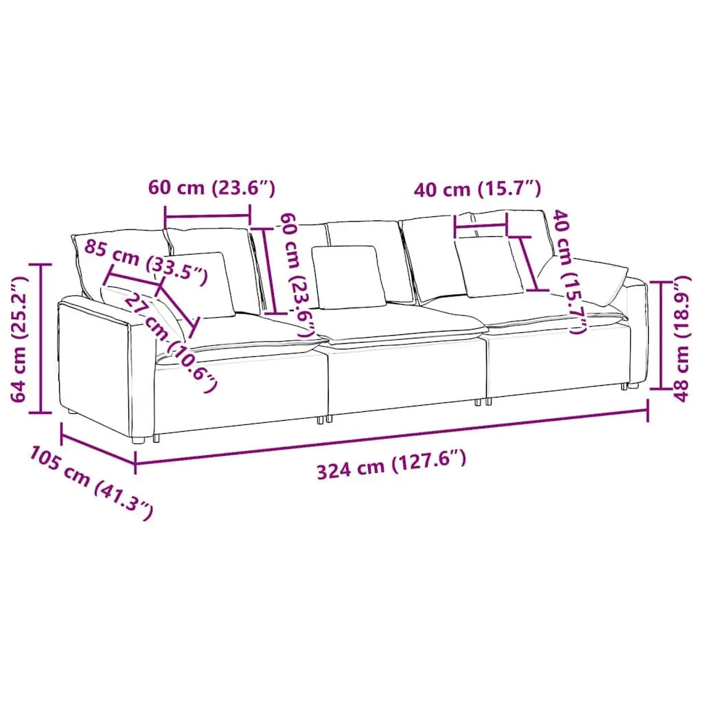 Grey Three-Seater Sofa