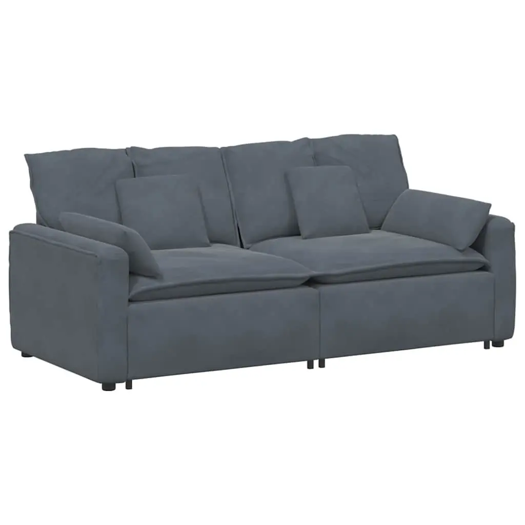 Grey Modular Sofa with Cushions