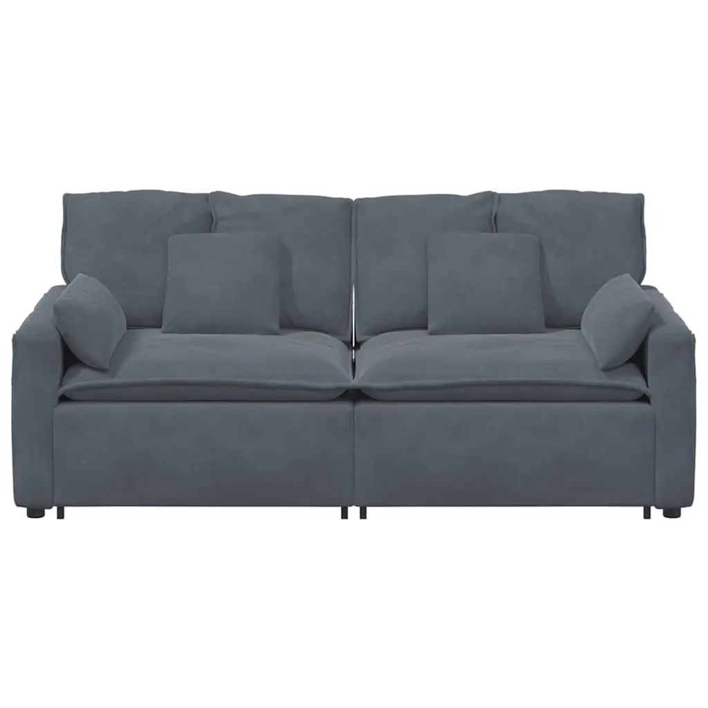 Grey Modular Sofa with Cushions