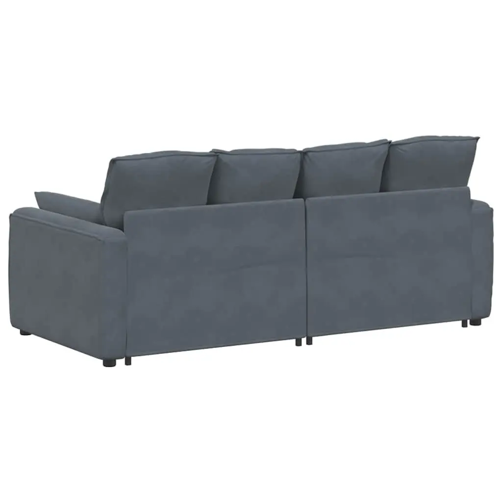 Grey Modular Sofa with Cushions