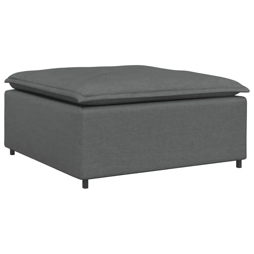Grey Modular Sectional Sofa with Footstool
