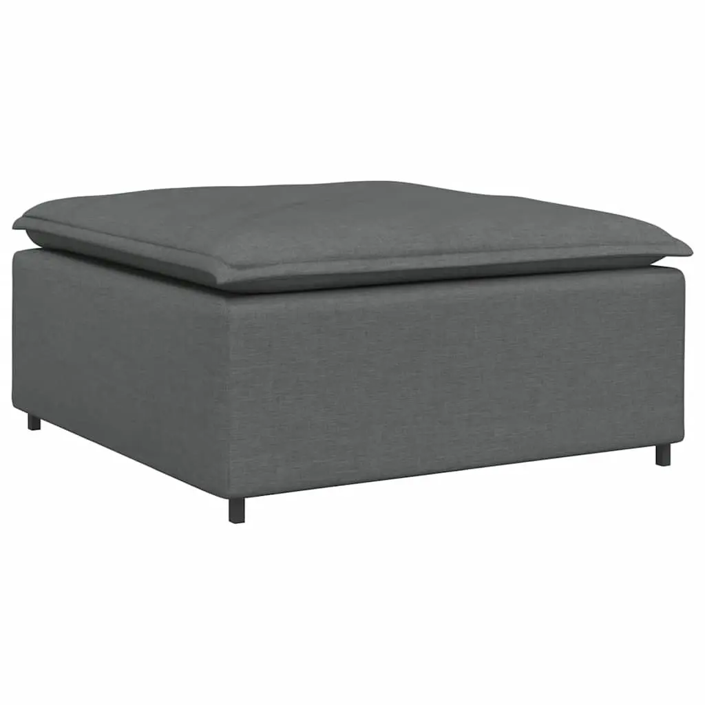 Grey Modular Sectional Sofa with Footstool
