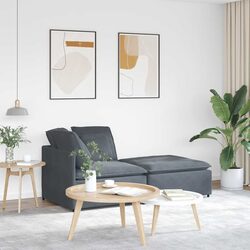 Practical Grey Velvet Modular Sofa Sectional Setup
